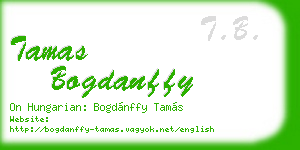 tamas bogdanffy business card
